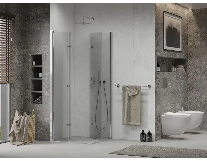 Mexen Lima Duo sprchovací kút 80 x 80 cm, 6mm sklo, číre sklo / chrómový profil, 856-080-080-02-00