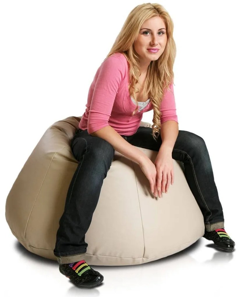 INTERMEDIC SK - Sedací vak Relax 110x70 cm | kreslo na oddych z ekokože alebo polyesteru, 300 l Farba: E17 - Sivá svetlá (Ekokoža)