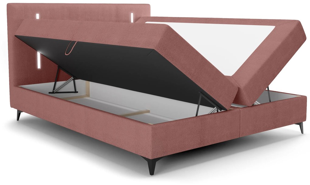 Jednolôžková posteľ 120 cm Ortega Bonell (terakota) (s roštom, s úl. priestorom) (s LED osvetlením). Vlastná spoľahlivá doprava až k Vám domov. 1082608