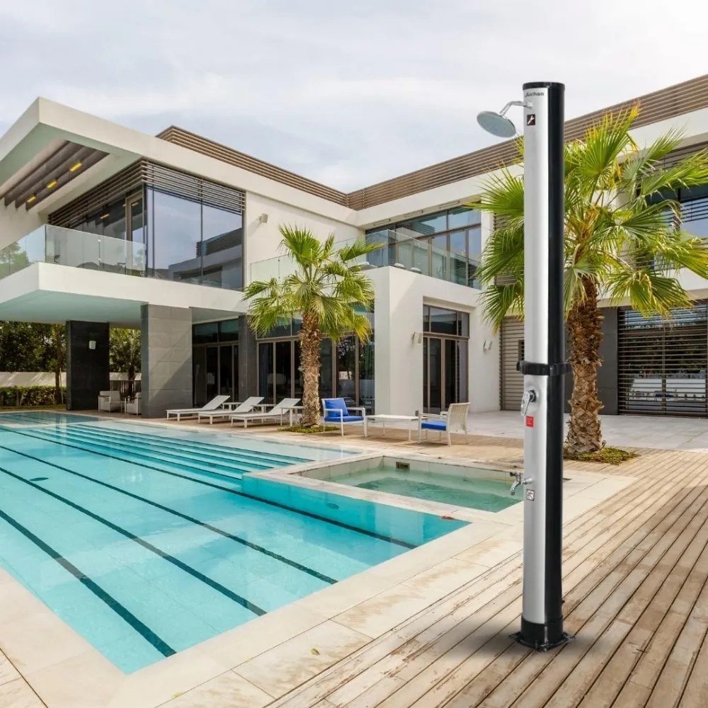 Solárna sprcha KARIBIK, 35 l, čierna/strieborná Jurhan