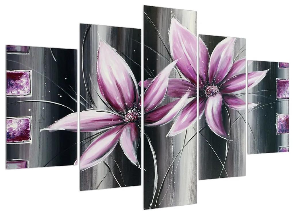 Moderný obraz kvetov (150x105 cm)