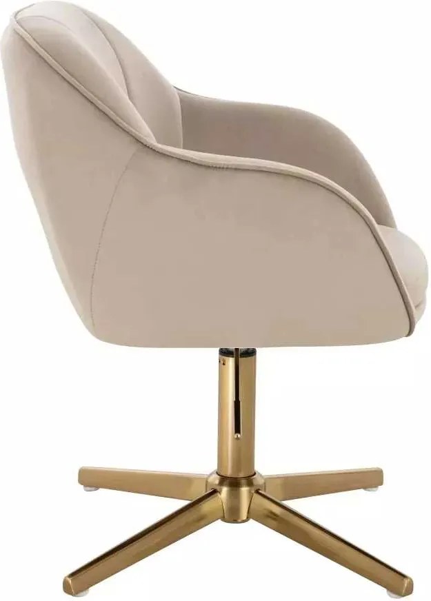 LuxuryForm DESIGN Stolička AVOLA VELUR na zlatom kríži - latte