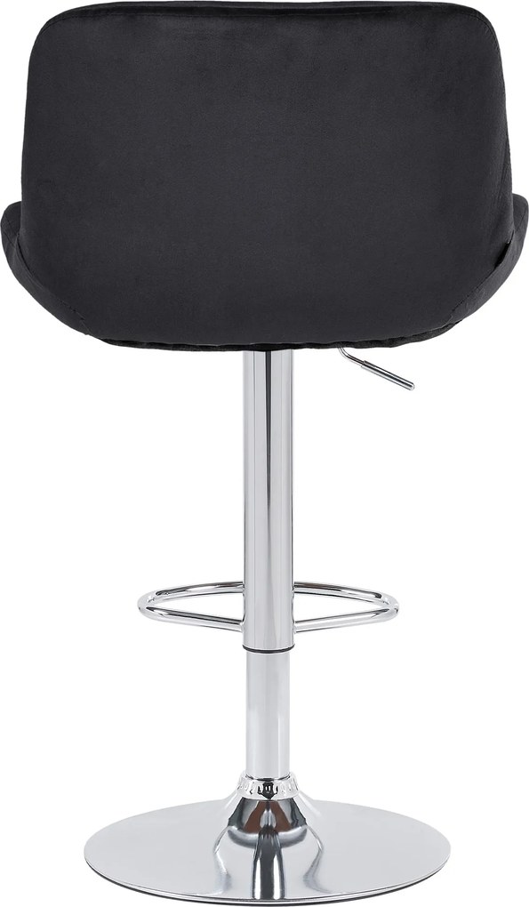 Barová stolička Solon - zamat, chróm rám - čierna