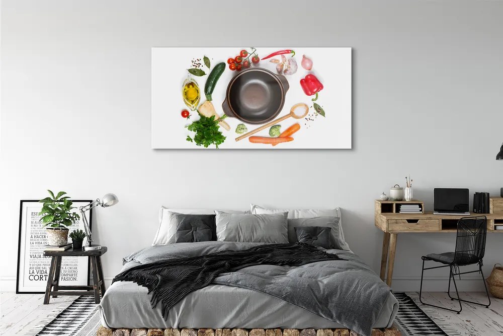 Obraz plexi Lyžica paradajky petržlen 140x70 cm