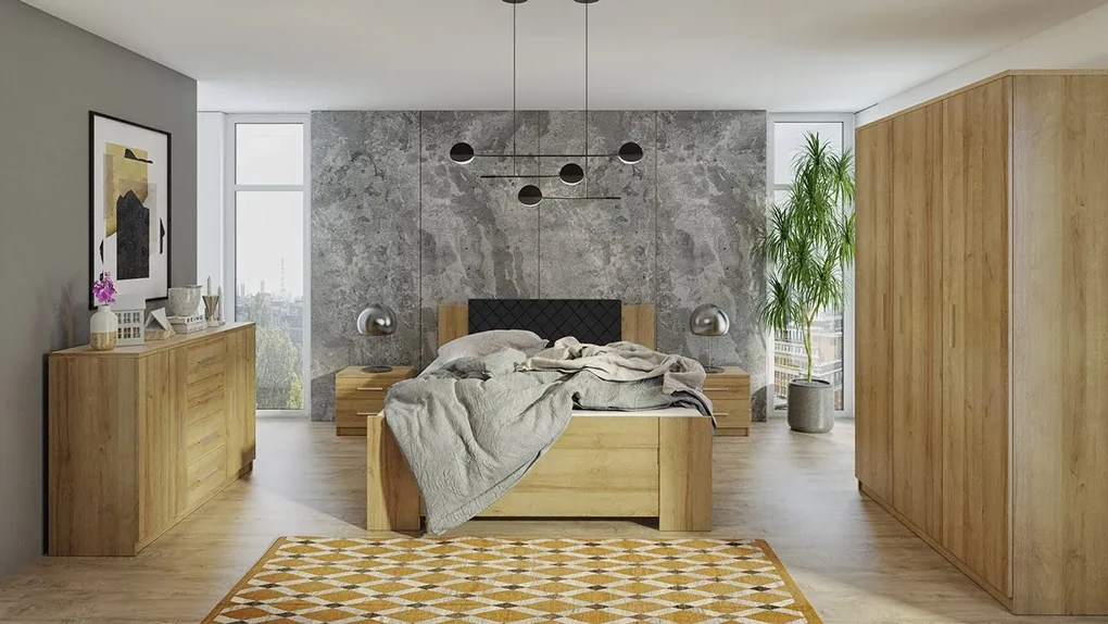 Spálňa Kler XII, Farby: biela / biela + ekokoža Soft Pik 029