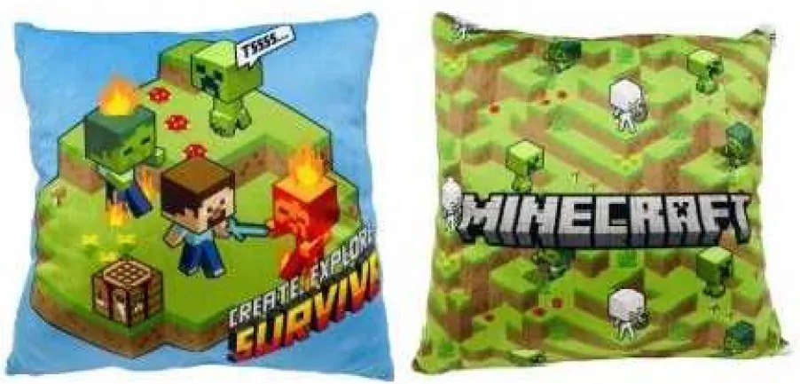 Detský dekoračný vankúš  Minecraft 40x40 cm Setino