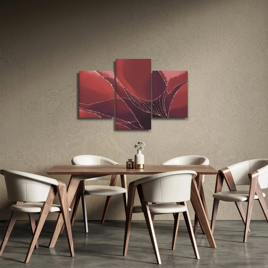 Obraz - Červená abstraktná kvetina N⁰2 (90x60 cm)