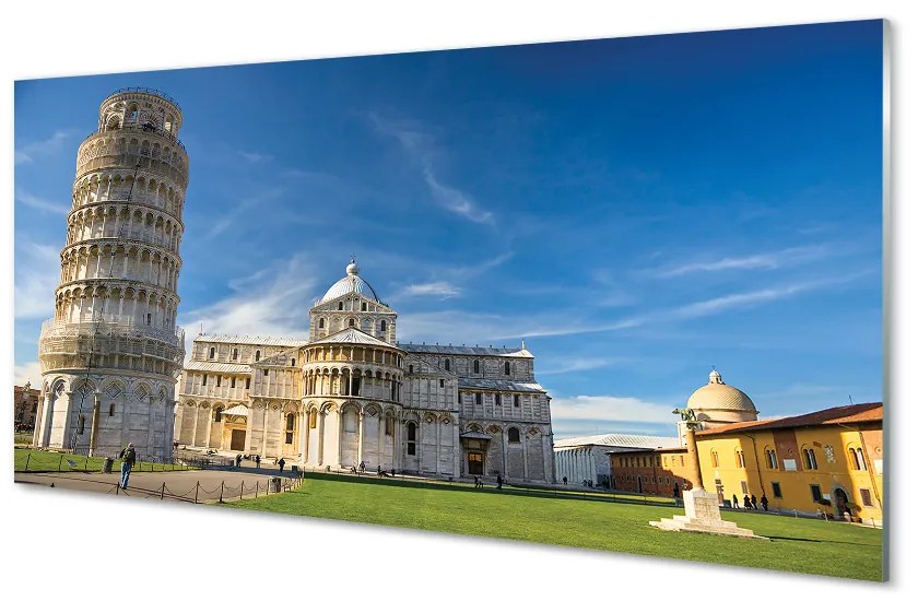 Obraz na akrylátovom skle Italy šikmá veža katedrály 125x50 cm