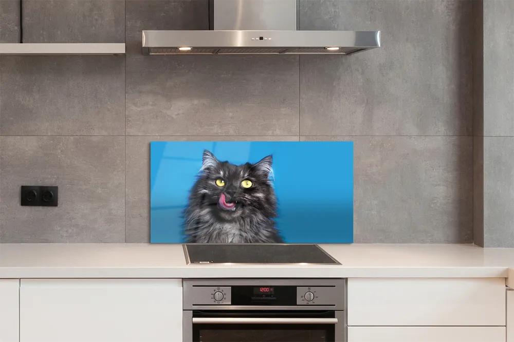 Nástenný panel  Oblizujący mačka 100x50 cm