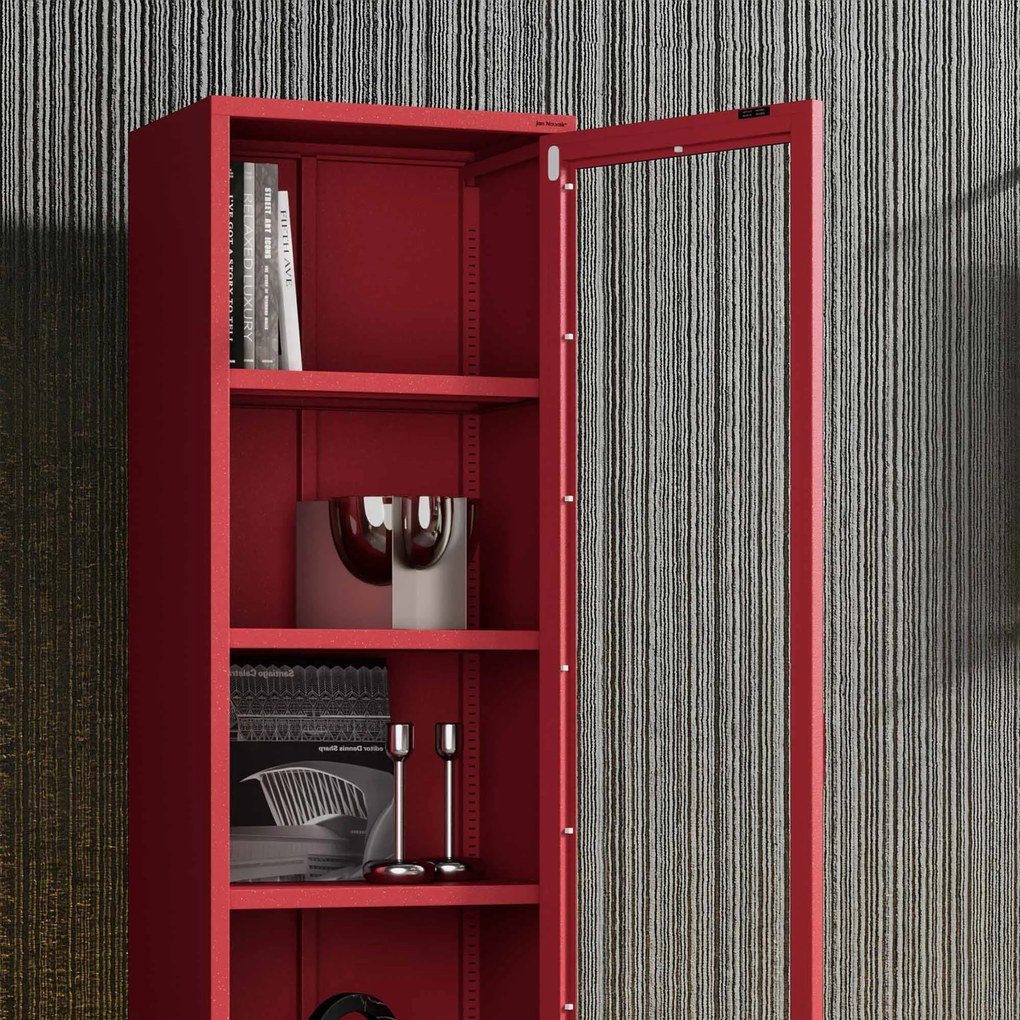 Vitrína LUIGI, 500 x 1800 x 350 mm, Modern: červená