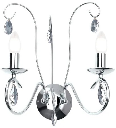 Orion WA 2-1093/2- Krištáľové nást. svietidlo ALESSIA 2xE14/40W/230V lesklý chróm