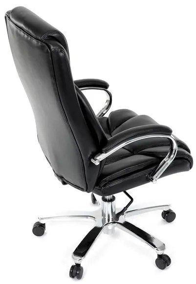 Kancelárske kreslo RYZAR — ekokoža, čierna, nosnosť 150 kg