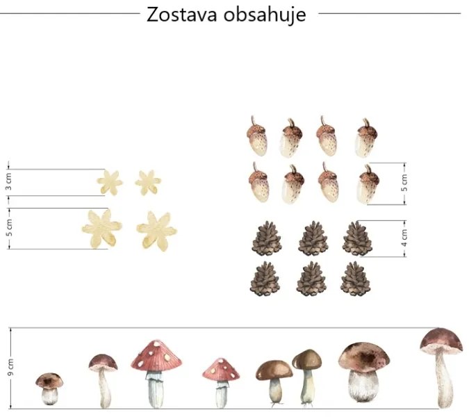Nálepka na stenu Lesné prvky