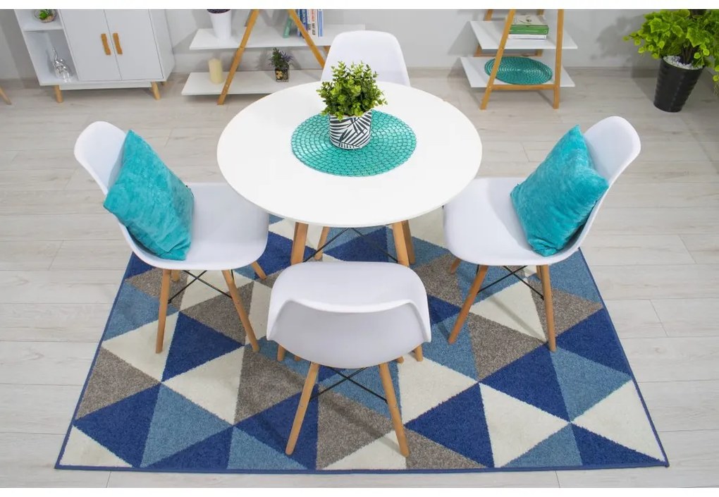 Jedálenská zostava TODI 80cm okrúhly stolový set biely + 4 stoličky OSAKA biele