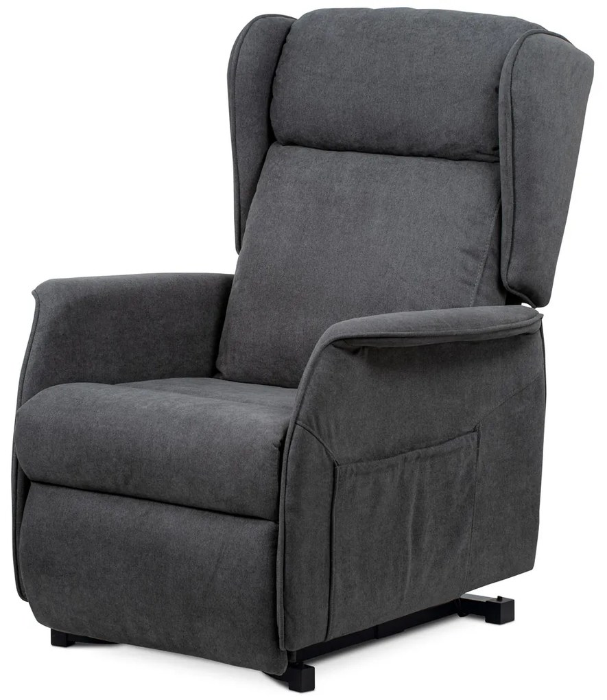 Autronic - TV a relaxačné kreslo "ušiak", elektrické polohovanie, 1 motor 230V/29V, poťah sivá látka - TV-1190 GREY2