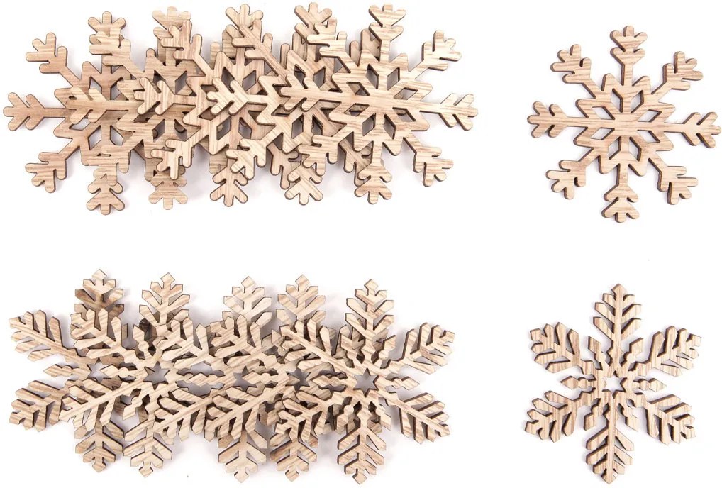 Snehová vločka, drevená vianočná dekorácia cena za 1ks