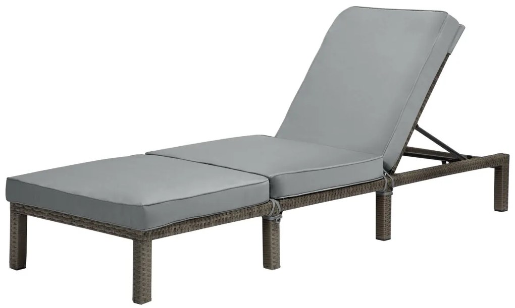 Polohovateľné ratanové lehátko BestBerg BBRF-1140G / sivá