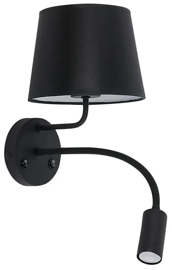 Toolight Toolight, nástenné svietidlo LED 3W+1xE27 APP1610-2W, čierna, OSW-01593