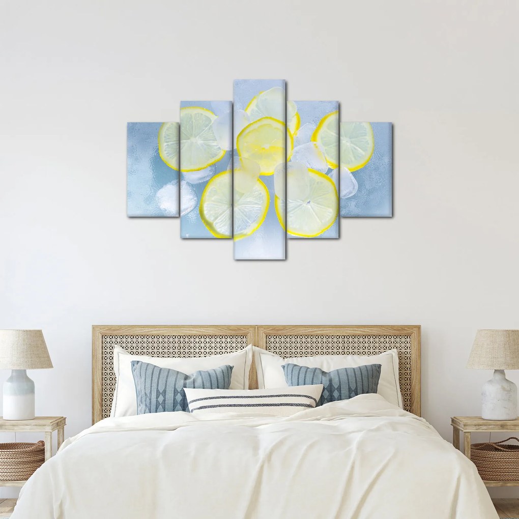 Obraz citróna v ľade (150x105 cm)