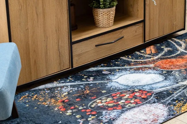 Protišmykový koberec / behúň ANDRE 9002 modrý / terakota