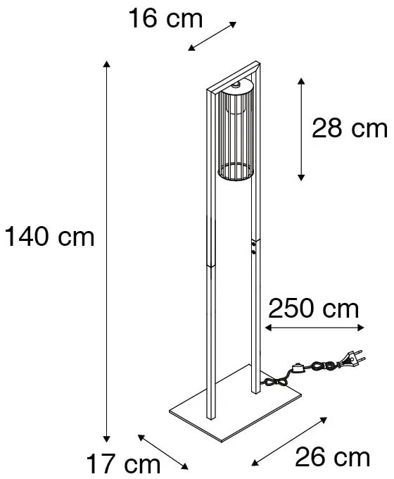 Inteligentná moderná stojaca lampa čierna vrátane WiFi ST64 - Balenco Wazo