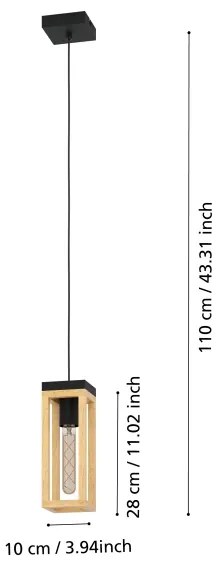 Eglo 43743 - Luster na lanku NAFFERTON 1xE27/40W/230V
