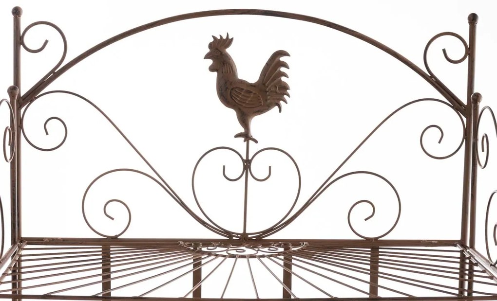 Kovová polica regál Maia - Hnedá antik