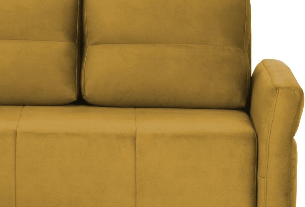 Rohová sedačka na trvalé spanie Island, horčicová žltá látka, ľavý roh