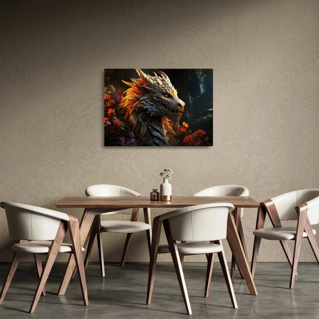 Sklenený obraz - Drak (70x50 cm)