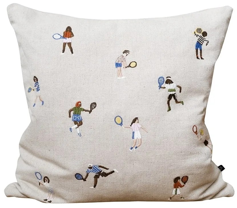 Fine Little Day Ľanový poťah na vankúš Tennis Embroidered 48 x 48 cm