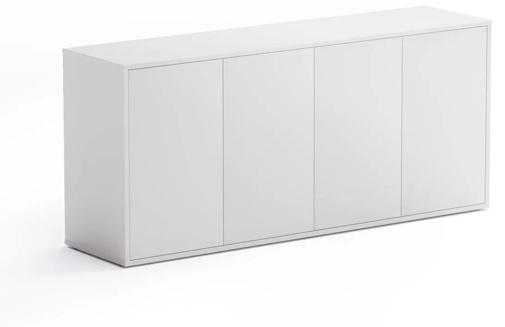 Skrinka nízka s dvierkami BLOCK White