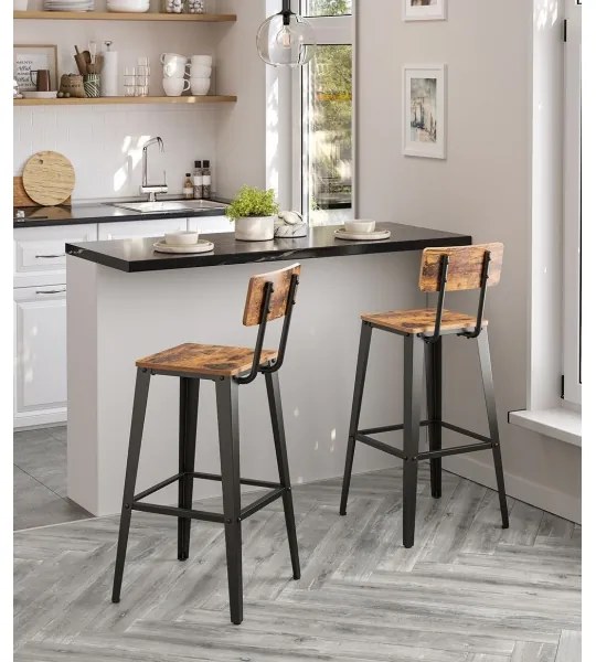 Barová stolička AVEN hnedá/čierna