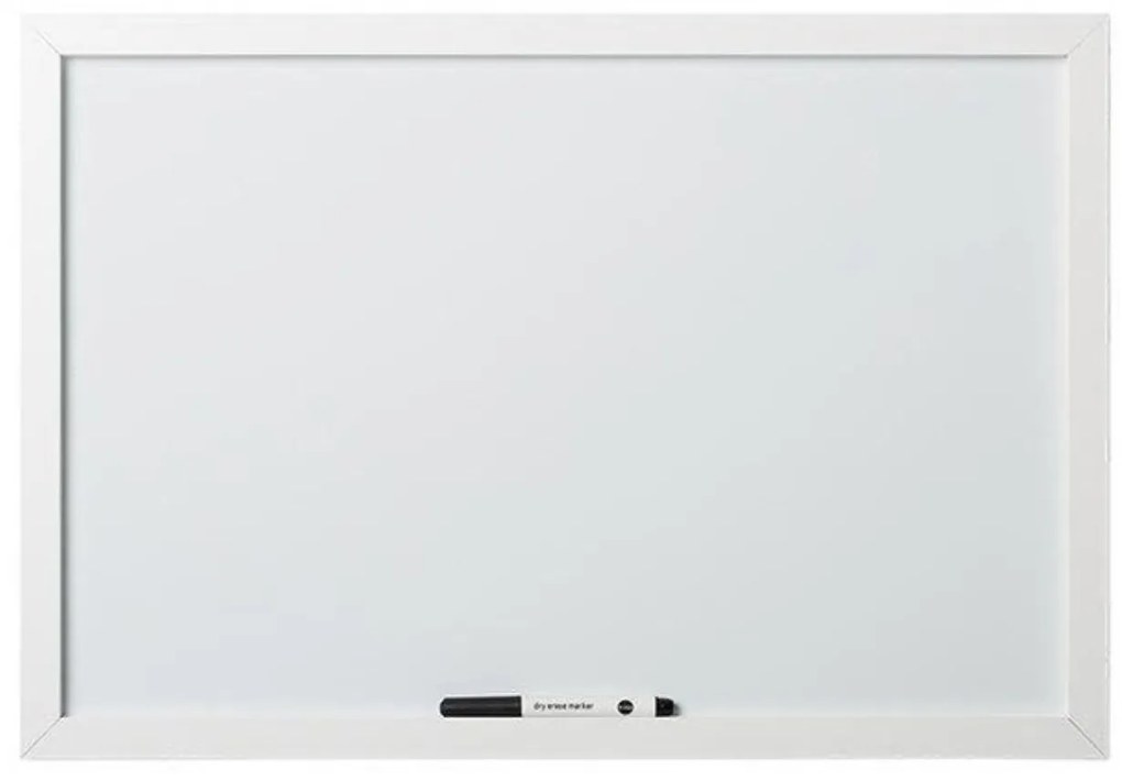 Toptabule.sk  Biela tabuľa na magnetky v drevenom bielom ráme 200x100 cm