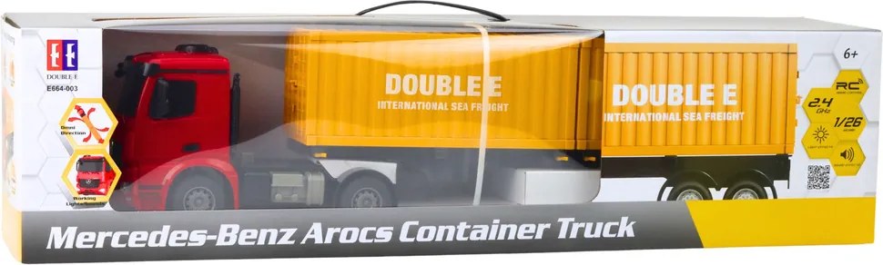 Double E Mercedes-Benz Arocs RC nákladné auto s kontajnerom na diaľkové ovládanie 1:26