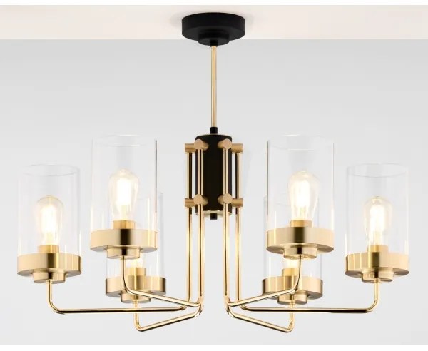 Jupiter 2089 - Luster na tyči RAMIREZ 6xE27/15W/230V zlatá/čierna