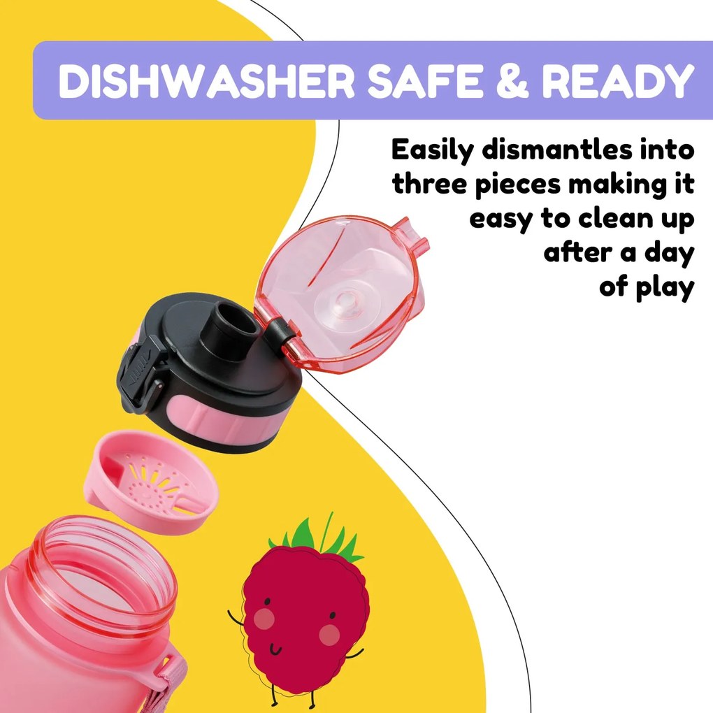 Klarstein Schmatzfatz, fľaša na pitie, športová fľaša, 350 ml, 18 cm, Tritan