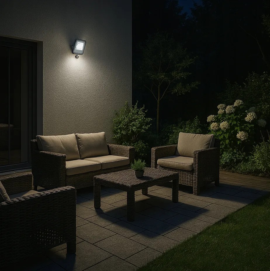 BERGE LED reflektor ODYN s pohybovým senzorom 50W - 4500lm - 4000K - IP66