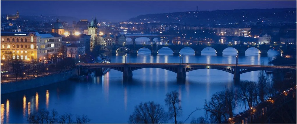 Obraz pražských mostov (120x50 cm)
