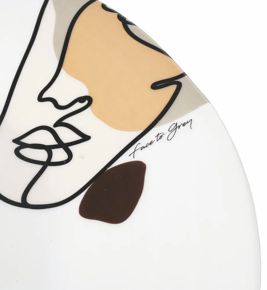 Keramický servírovací tanier VDE Tivoli 1996 Face to Grey, ø 35 cm