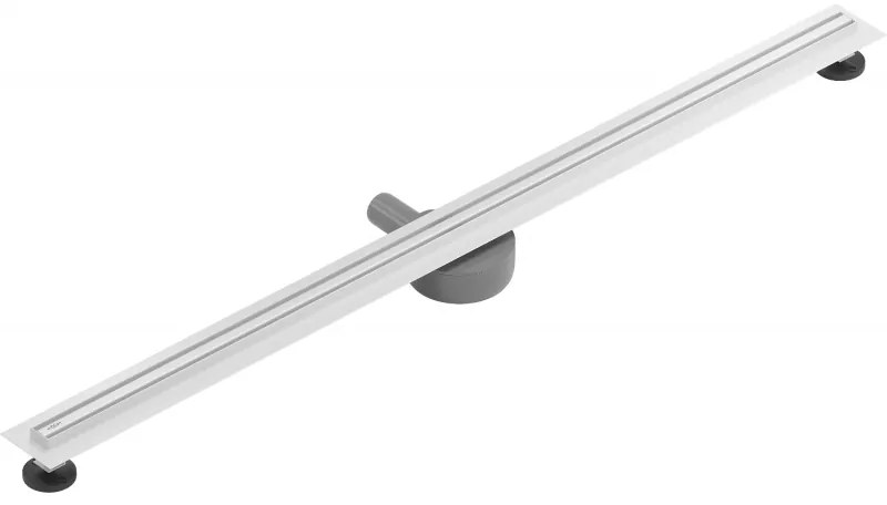 Mexen Flat nerezový sprchový žľab s rotačným 360° sifónom 110 cm, vzor SLIM, biela, 1241110