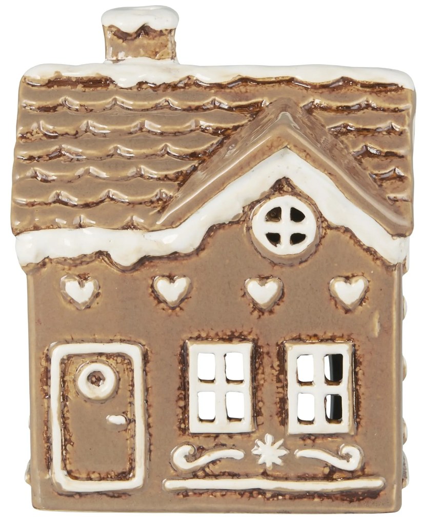 Ib Laursen Keramický svietnik Stillenat Gingerbread Square Door