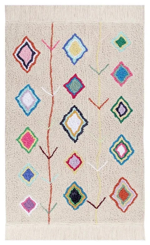 Krémový prateľný ručne tkaný bavlnený koberec 140x200 cm Kaarol – Lorena Canals