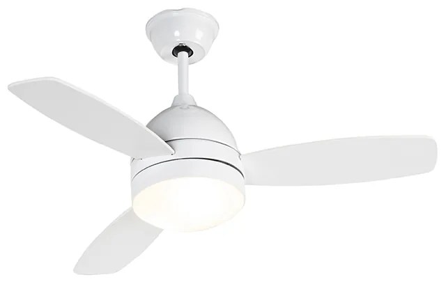 Stropný ventilátor biely s drevenou potlačou 96 cm s diaľkovým ovládaním - Rotar