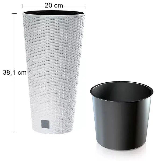 Plastový kvetináč DRTUS200 20 cm - biela