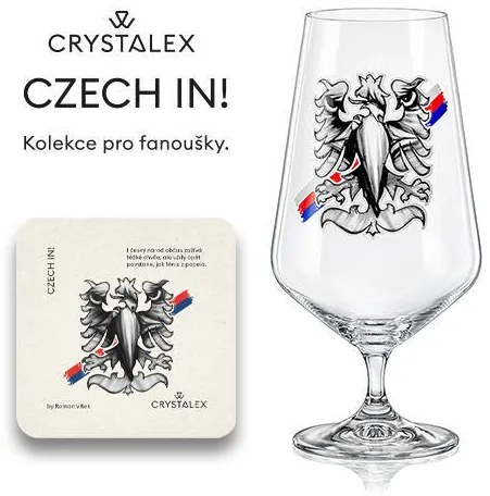 Crystalex poháre na pivo Czech In 540 ml 1KS