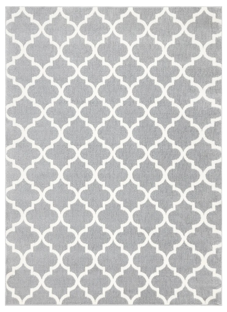 Koberec BCF Morad TRELLIS Vzor marocká mreža, svetlosivý