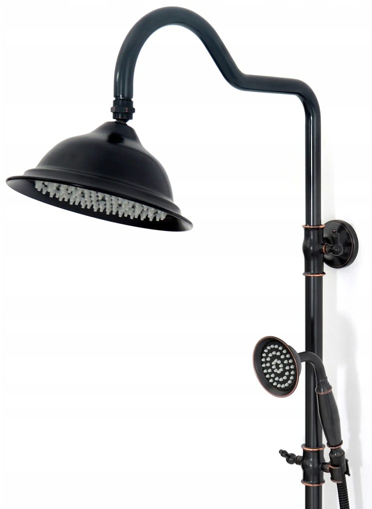 Sprchová súprava MAXMAX Rea VINTAGE čierna s patinou a výtokom do vane