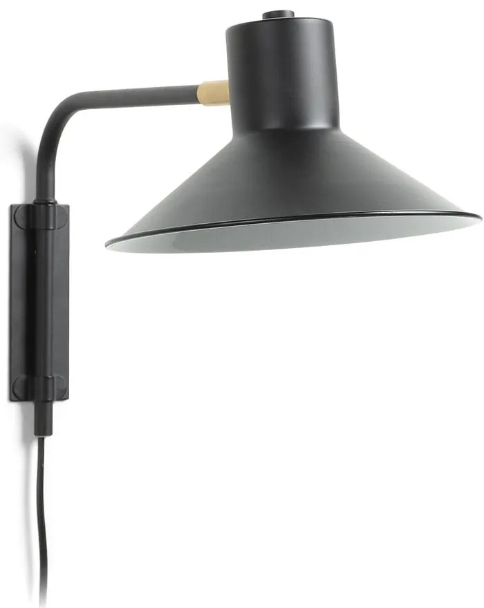 Čierne nástenné svietidlo ø 20 cm Aria – Kave Home