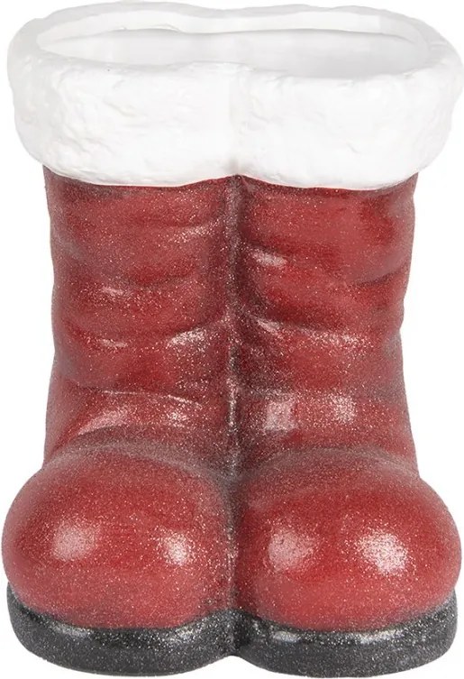 Červená vianočná dekorácia santovej topánky - 22*22*23 cm