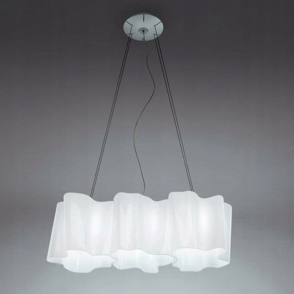 Artemide Logico Mini závesné svietidlo 3 In Line 0697020A biele sklo